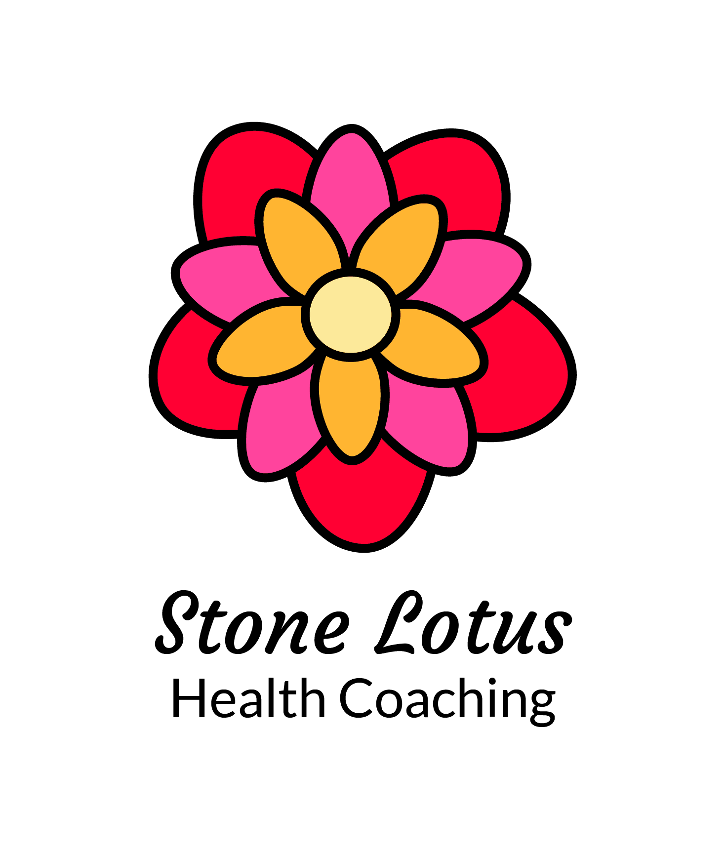 stone lotus logo, health coach branding