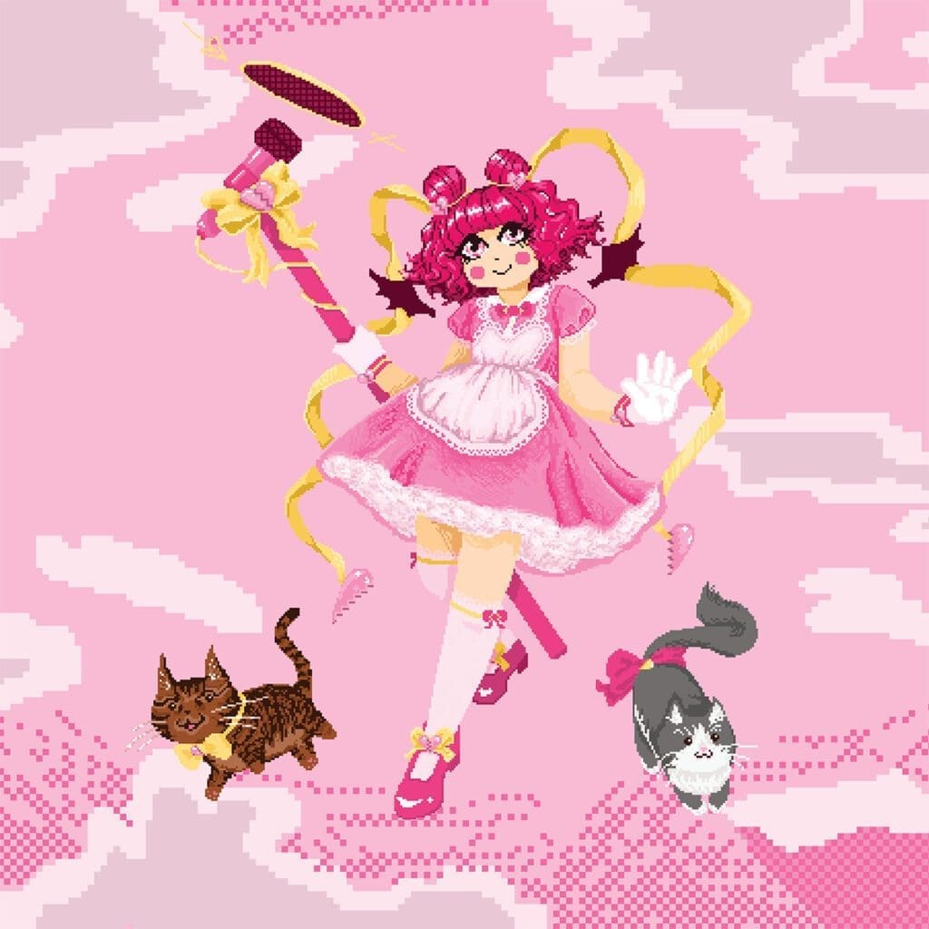 pixel art illustration of a magical girl